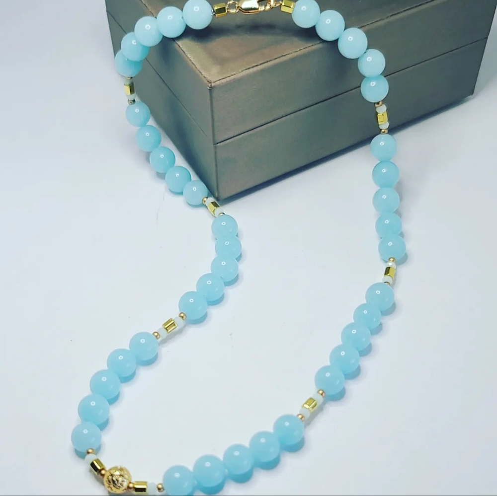 Blue night light Crystal necklace